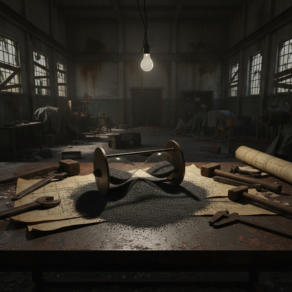 Scandalous murder in an old, abandoned factory. Darkness illuminates the room as a single light points to the spilled blac...